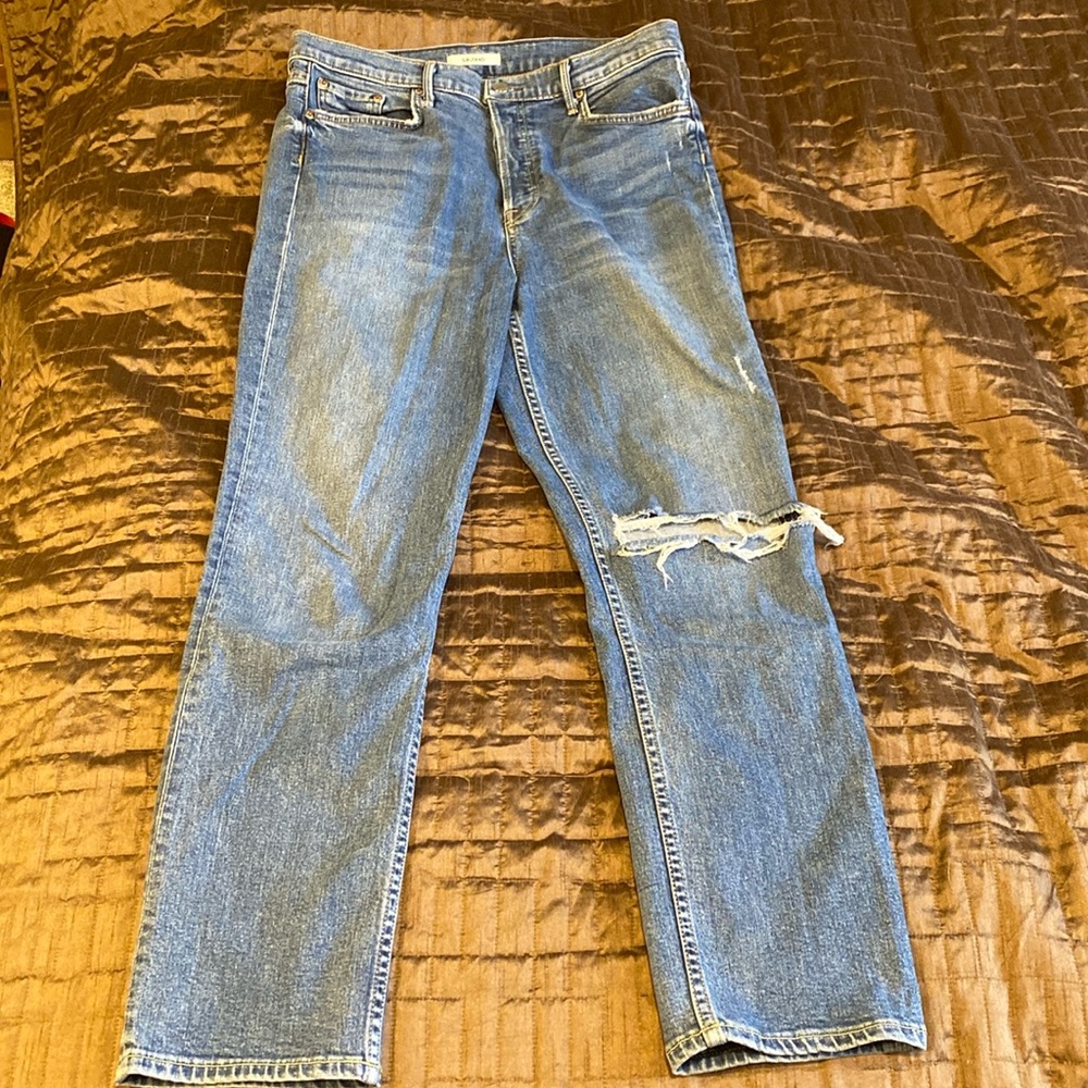 GRLFRND Reed cropped button down fly jeans